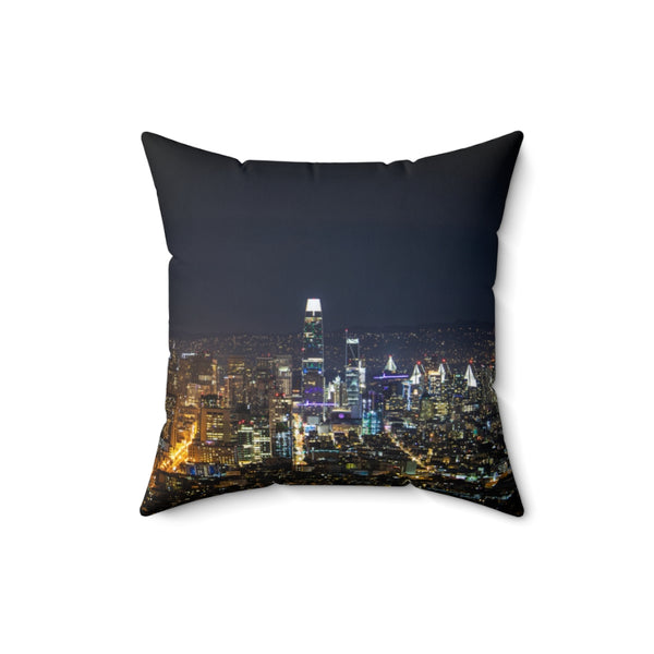 Alexx's San Francisco - Two Views - Faux Suede Pillow