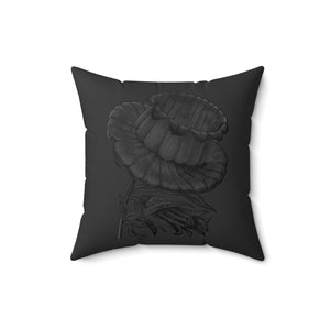 Alexx Faux Suede Pillow - Blacker Than Black Flora