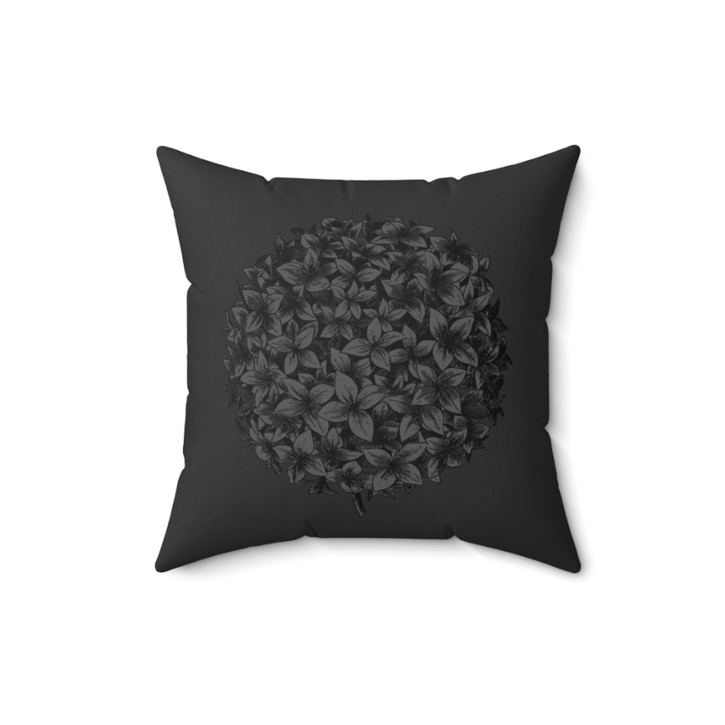 Alexx Faux Suede Pillow - A Flowering In Black