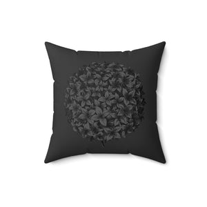 Alexx Faux Suede Pillow - A Flowering In Black