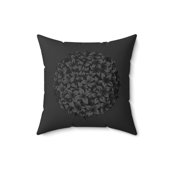 Alexx Faux Suede Pillow - A Flowering In Black