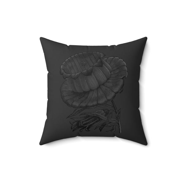 Alexx Faux Suede Pillow - Blacker Than Black Flora