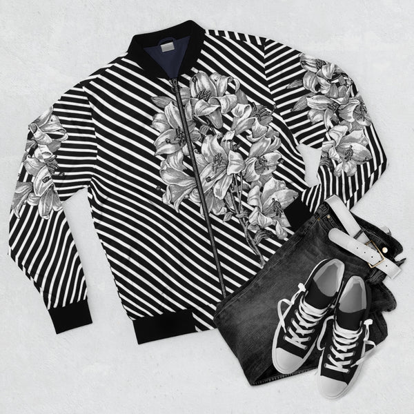THC Stripy Flower Bomber Jacket - A Compliment Machine