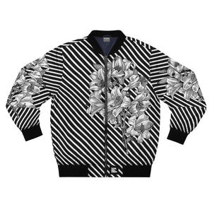 THC Stripy Flower Bomber Jacket - A Compliment Machine