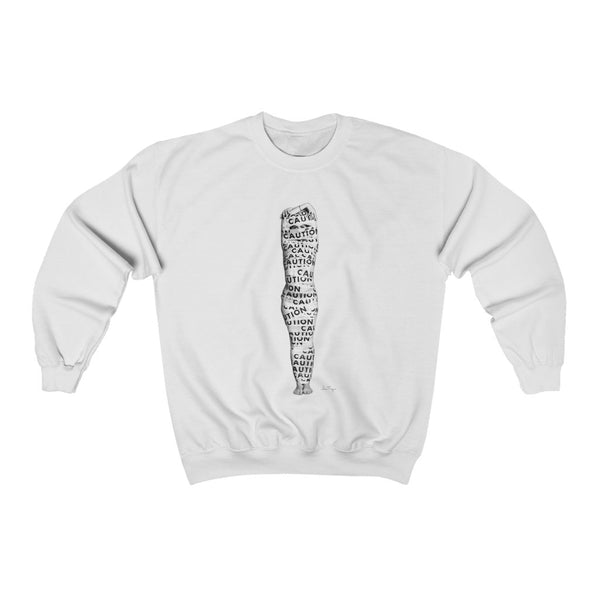 Jessica Tanzer - Caution -  Unisex Heavy Blend™ Crewneck Sweatshirt