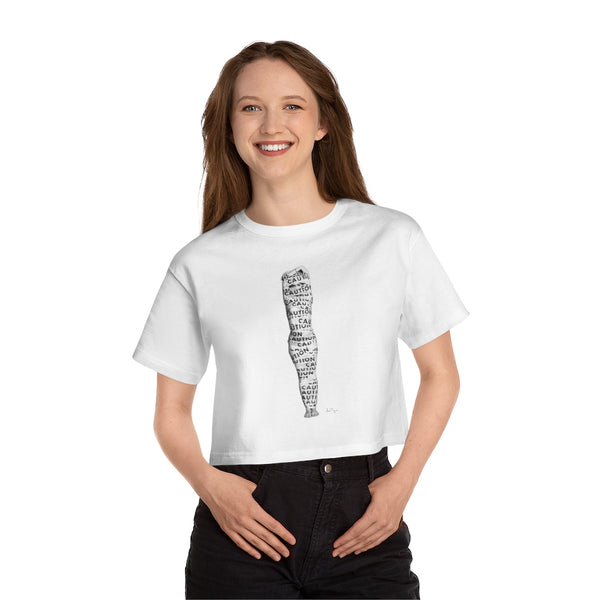 Jessica Tanzer - Caution Champion Women's Heritage Cropped T-Shirt - Uncensored